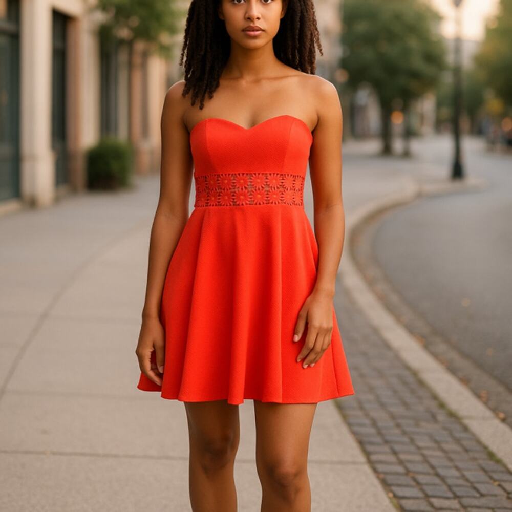 BRIGHT CHARLOTTE RUSSE STRAPLESS DRESS SIZE XSMALL - Picture 5 of 5